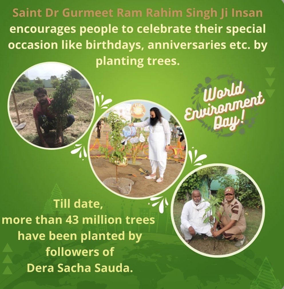 Abhishek992962's tweet photo. The environment is the foundation of our lives. #WorldEnvironmentDay, we must recognize our responsibilities towards nature. Inspired by Saint Gurmeet Ram Rahim Ji, volunteers of Dera Sacha Sauda are continuously working towards environmental conservation.#WorldEnvironmentDay2026 https://t.co/29CqKcs4oh