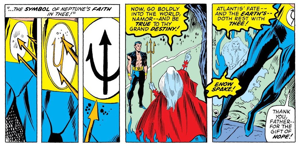 ImperiusWrecked's tweet photo. its not a dumb question anon. aaron fucked up the Neptune &amp; Namor dynamic, in the comics Namor's a demi god, he is descended from Neptune and Neptune loves him. He gives Namor all kinds of cool shit like armor, trident, bringing him back to life etc. &amp; he never drowned atlantis https://t.co/m2rCy2OYpf