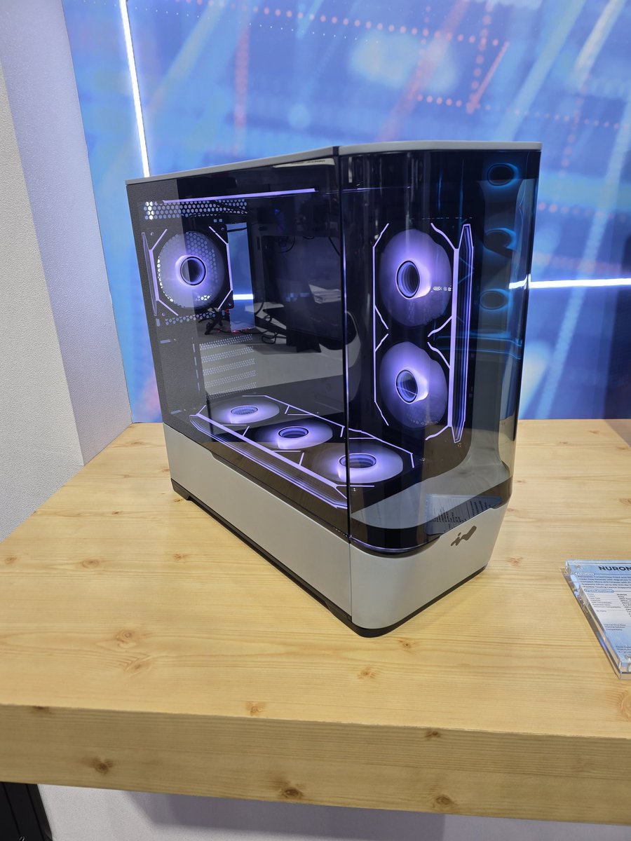 InWin's tweet photo. Last day of #Computex! We must give a big shout out to our valued partners! It is with their beautiful and powerful hardware, that the #InWin display cases like our W20 mATX, Nuron ATX, and the RTX-filled LUME chassis, which ran @PRAGMATAgame with ease, made it all possible. https://t.co/h0D6kStBEL