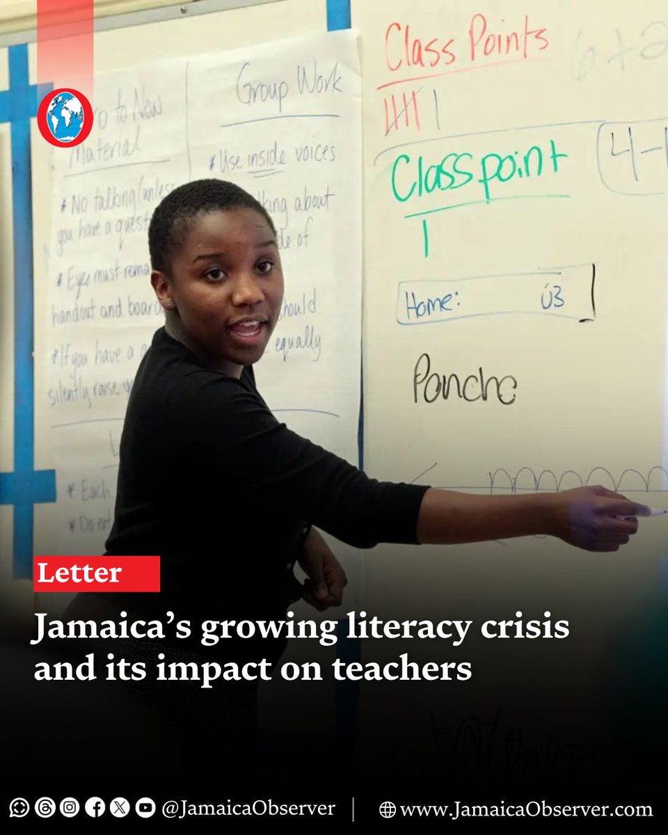 JamaicaObserver's tweet photo. Dear Editor,

As a concerned high school educator in Jamaica, I am becoming increasingly alarmed by the growing literacy and behavioural crisis unfolding within our secondary school classrooms. Every day, teachers across this country are being asked to perform miracles under extremely difficult circumstances, yet the reality facing many of us is often ignored or misunderstood.

https://t.co/FDdcpqC81Z