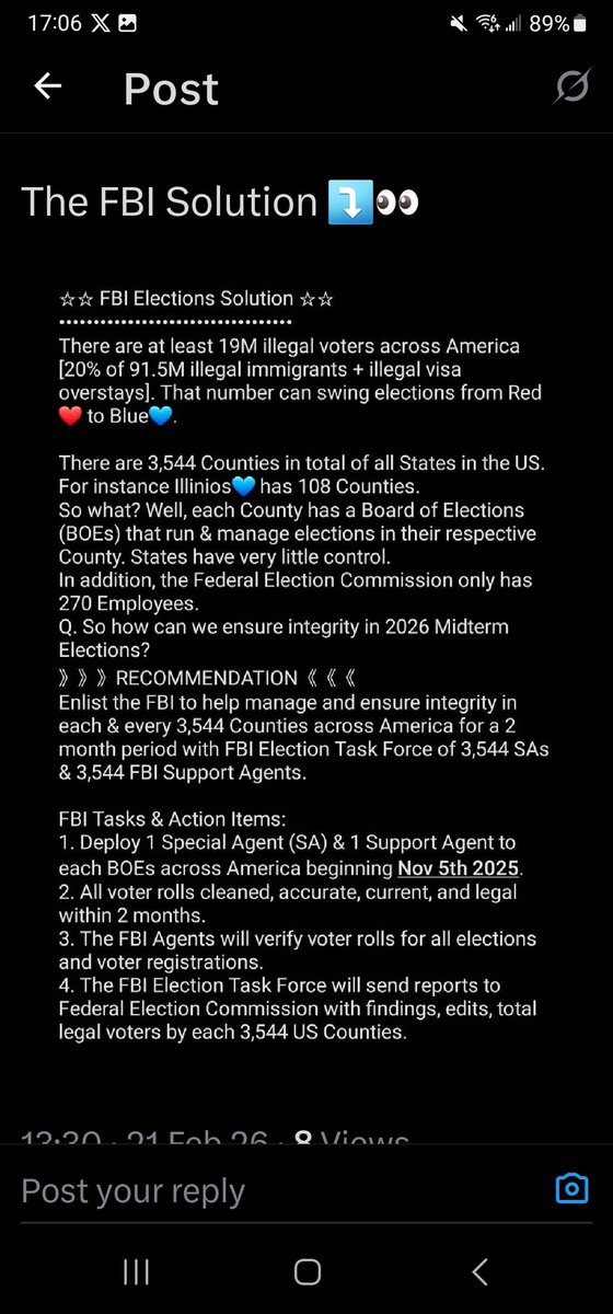 UDKCreator's tweet photo. Remember the FBI is THE agency responsible for election fraud detection AND auditing in Federal Elections per the Help America Vote Act.
The FBI has the role to ensure only US Citizens vote in Federal Elections and the will be out in full force and effect 2 weeks prior to Nov 3rd in each and every 3544 Counties across America over 8K Special Agents auditing, verifying and double-checking all voting is Federally legal and conforms with the HAVA.