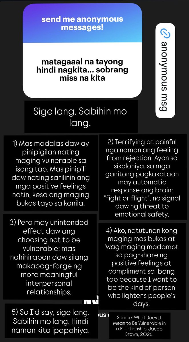 renierbona's tweet photo. On missing someone and not being able to say it.

Anonymous msg: https://t.co/Ch8pdSl6e5 https://t.co/O4HZlDPL88