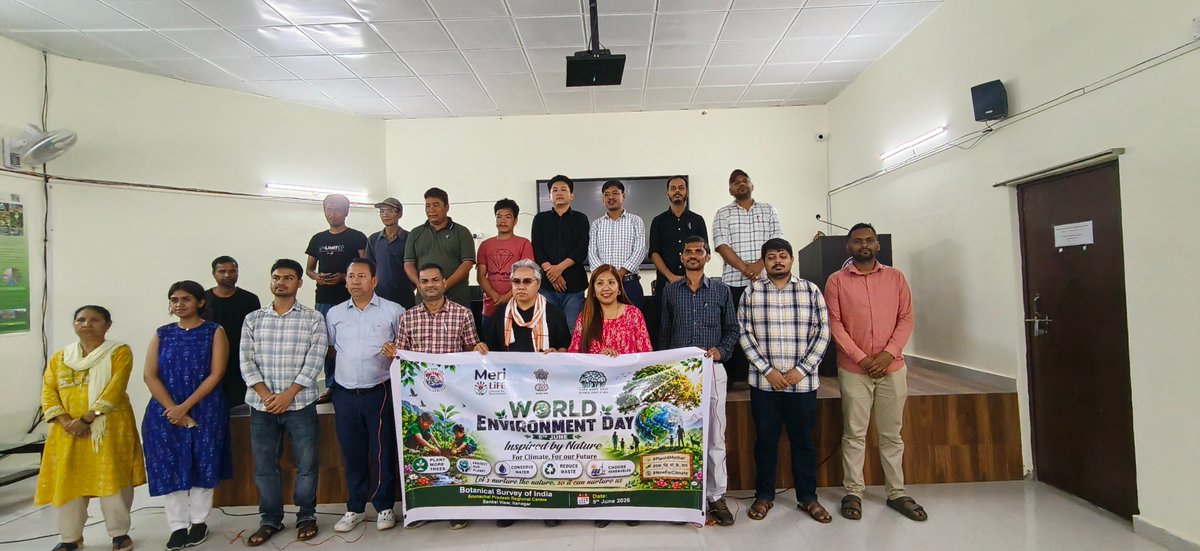 BSI_APRC's tweet photo. World Environment Day 2026 was celebrated with enduring bond between Mother nature &amp; motherhood by planting a tree in honor of our mothers. It was graced by Guest Dr. Basar, Head of office &amp; staff of BSI, APRC, Itanagar.
#Plant4Mother 
#EkPedMaaKeNaam 
#NowForClimate https://t.co/fzSk8QlJnF