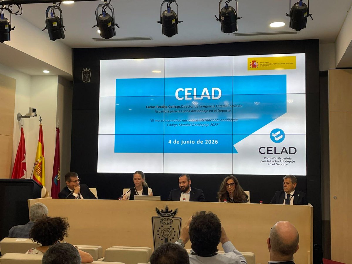 CELAD_esp's tweet photo. 🎓 El director de la CELAD participó ayer en el IV Congreso de Derecho Sanitario del @icam_es, donde habló sobre el marco normativo antidopaje a nivel nacional e internacional y el Código Mundial Antidopaje de 2027 https://t.co/tfNXwz0TGG