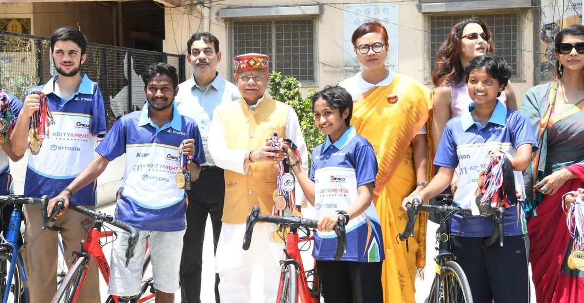 Adityacyclist's tweet photo. The event was attended by Shri K. E. Shyam Kumar, Shri @jayesh_ranjan, IAS, Ms. Anjana Sinha, IPS (Retd.), Dr. A. Sonibala Devi, IFS, Ms. @LakshmiManchu,  Ms. @shilpareddy217 

Special thanks to @SeeAlconScience @gmmco_cat 💙

#AdityaMehtaFoundation #ParaSports https://t.co/zHGmZvKsEx