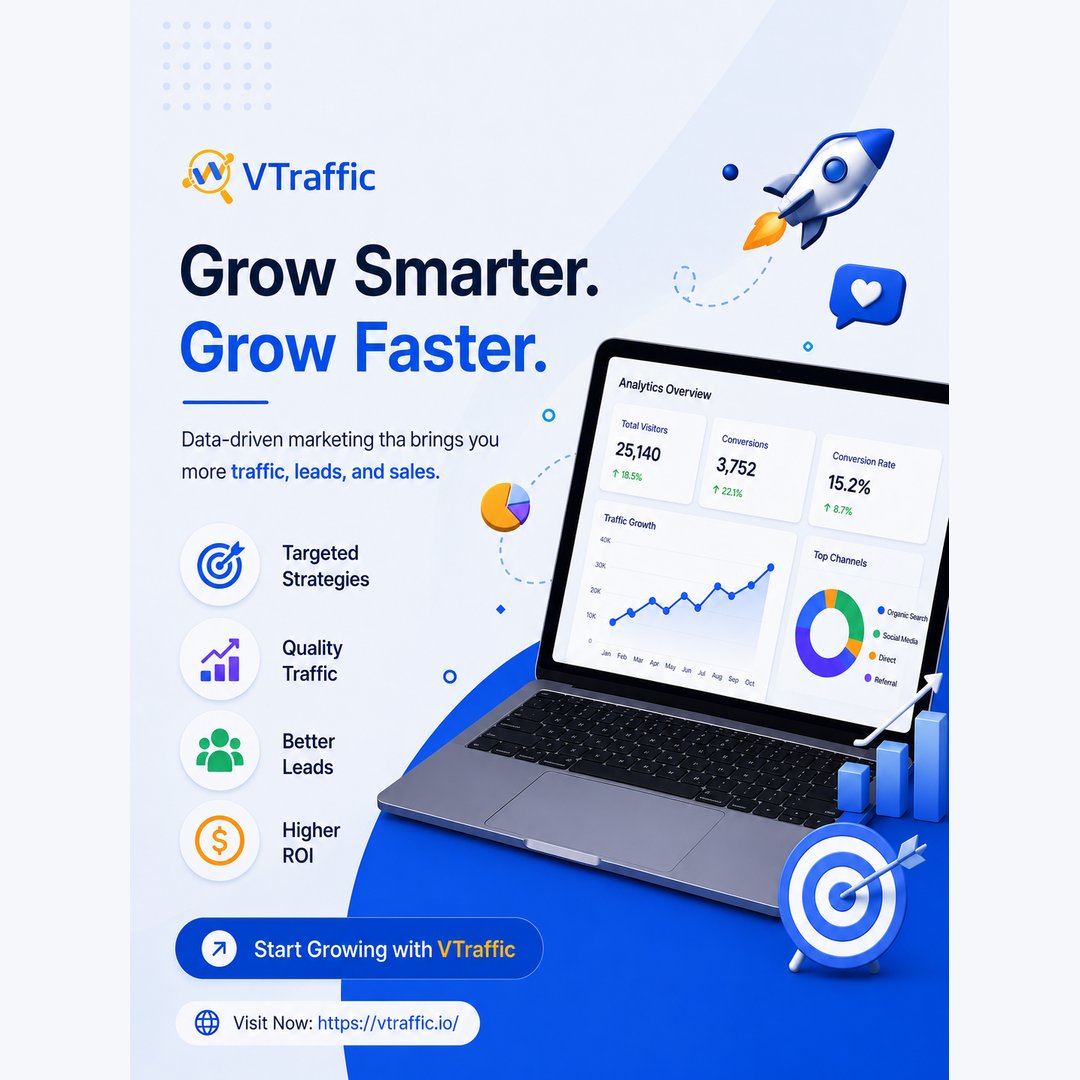 Vtraffic_io's tweet photo. Grow smarter. Grow faster.  Turn website traffic into qualified leads and measurable business growth with data-driven marketing strategies designed for results.  Targeted Strategies. Quality Traffic.

https://t.co/afxEqaLdAW 

#DigitalMarketing #GrowthMarketing #LeadGeneration https://t.co/1dCsSkBYPv
