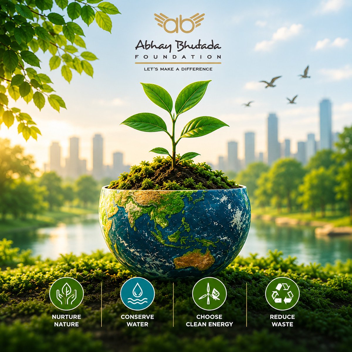 AB_Foundation_'s tweet photo. This #WorldEnvironmentDay, the Abhay Bhutada Foundation reaffirms its commitment to cleaner air, safer water, and sustainable communities. Awareness must inspire action for a greener future. 

#AbhayBhutada #AbhayBhutadaFoundation #LetsMakeADifference https://t.co/Z01qmujnX5