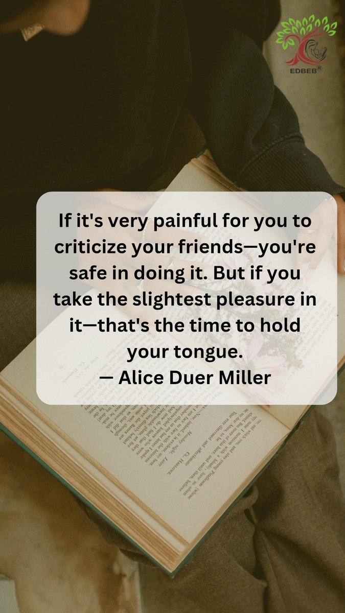 UcskmS's tweet photo. If it's very painful for you to criticize your friends—you're safe in doing it. But if you take the slightest pleasure in it—that's the time to hold your tongue.
— Alice Duer Miller

#ucskmpublicschool #morningmotivation #thoughtoftheday #drprabhatkaushik https://t.co/tTpuhRhLuM