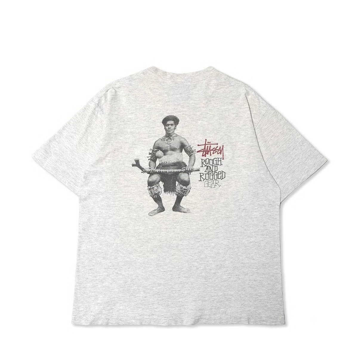 Stussy 90s Black-Tag Remixed Classics Aborigines TEE GRAY 