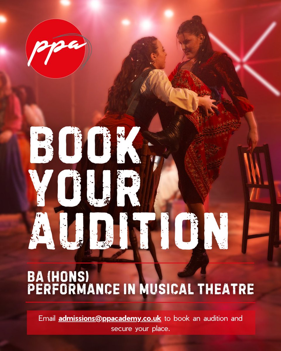 PPAcademyUK's tweet photo. Join our BA (Hons) Performance in Musical Theatre! ✨

Don’t miss your chance to join one of the UK’s top drama schools! 🎭

Email admissions@ppacademy.co.uk to book your audition and secure your place.

#MusicalTheatre #DramaSchool #PPAPlacetobe https://t.co/0rXdXnrqa9