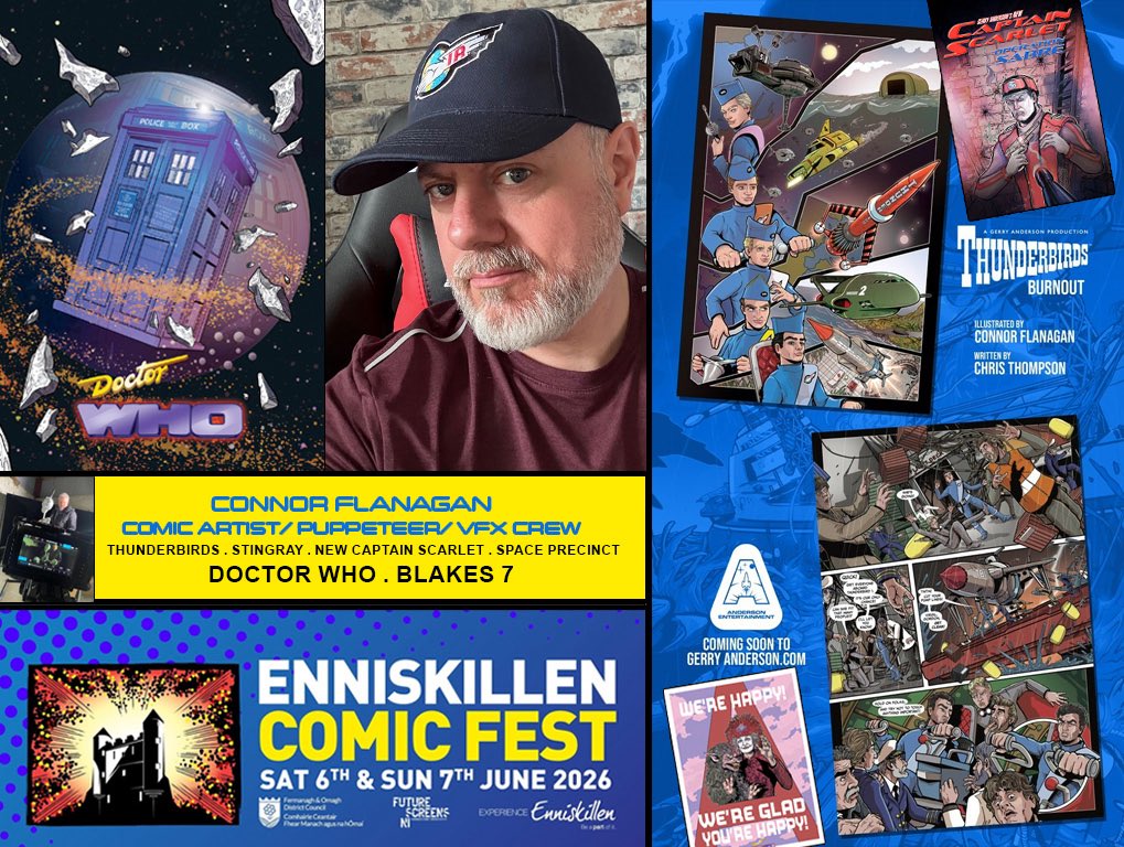 flanavision's tweet photo. Very grateful for this fantastic write up by Iain Gray from The News Letter ahead of my attendance at Enniskillen Comic Fest The article explores what it means to me to work with @GerryAndersonTV  and on @BBC Doctor Who. FYI, it means a lot. 
#thunderbirds #Doctorwho https://t.co/sEGHMYOa7I