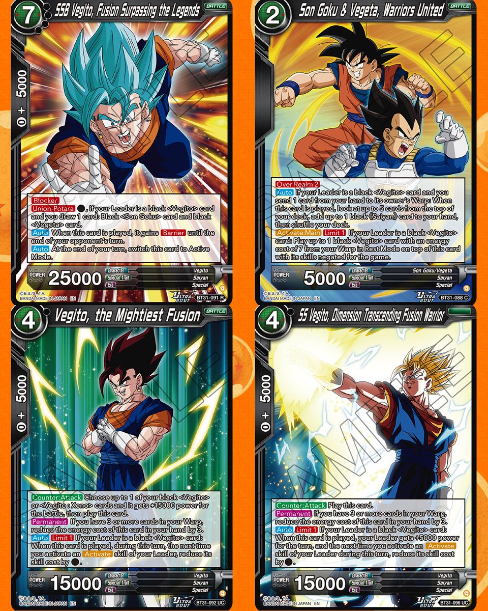 dragon ball super card game vegito blue - B24 - Beyond Generations Vegito (SSGSS) as a new playable character BGS 9.5 BM4-SEC Super Saiyan