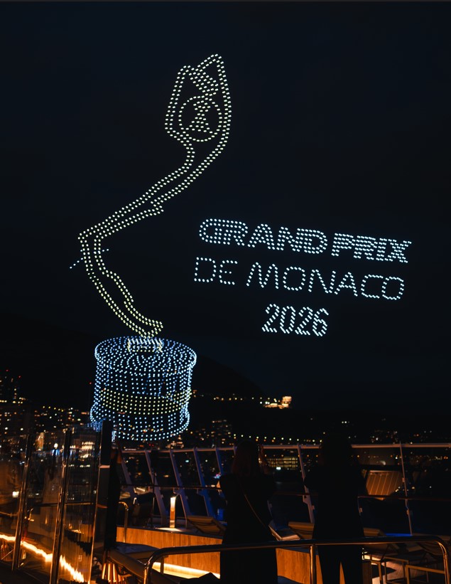 F1Media's tweet photo. Formula 1 set a new benchmark for sporting entertainment last night, delivering Europe’s largest ever drone show above Port Hercule in Monaco while announcing a landmark 10-year extension of @F1LasVegas through 2037, as part of the opening celebrations for the FORMULA 1 LOUIS VUITTON GRAND PRIX DE MONACO 2026 this weekend. 
 
Featuring 3,050 drones, the record-breaking aerial display stretched up to 600ft high and 800ft wide, illuminating the riviera skyline in a breath-taking fusion of technology, entertainment, and sport.

For more information, read below:
https://t.co/QxM0YrPGQ1