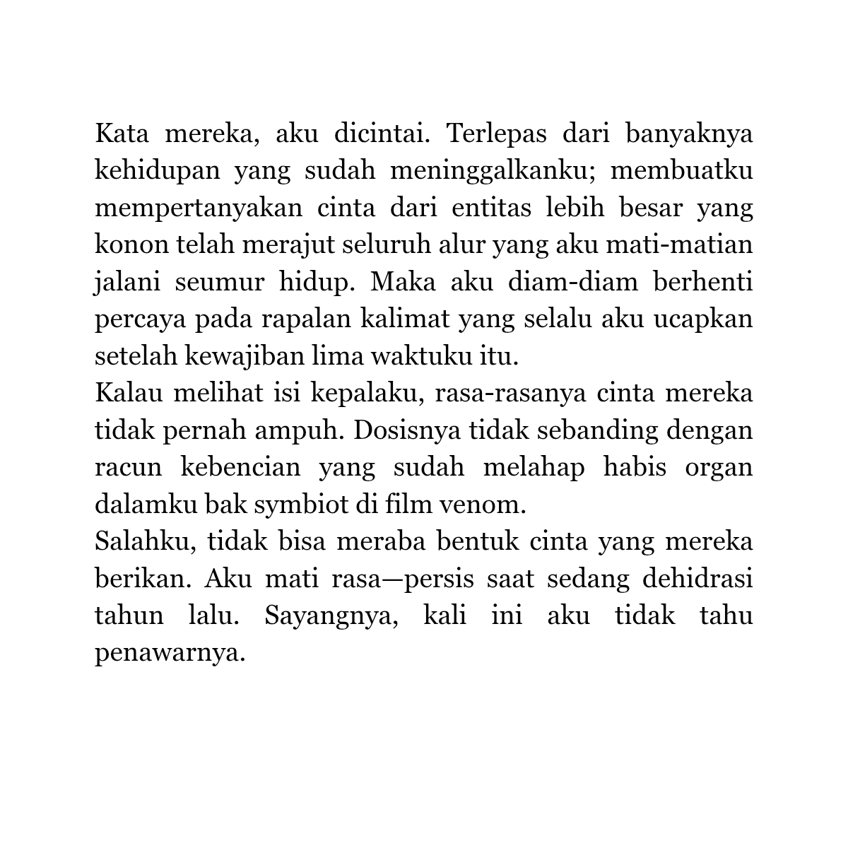 soranisha's tweet photo. aku ingin merasakan cinta, yang lebih dari sekedar "katanya" https://t.co/lRaVIlP0Gf