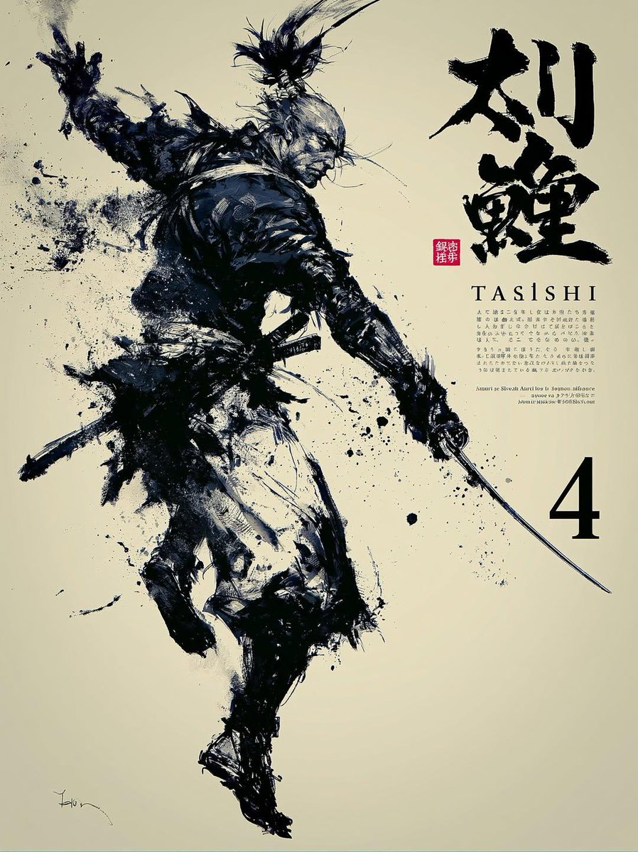 Sumi-e Samurai Poster Art