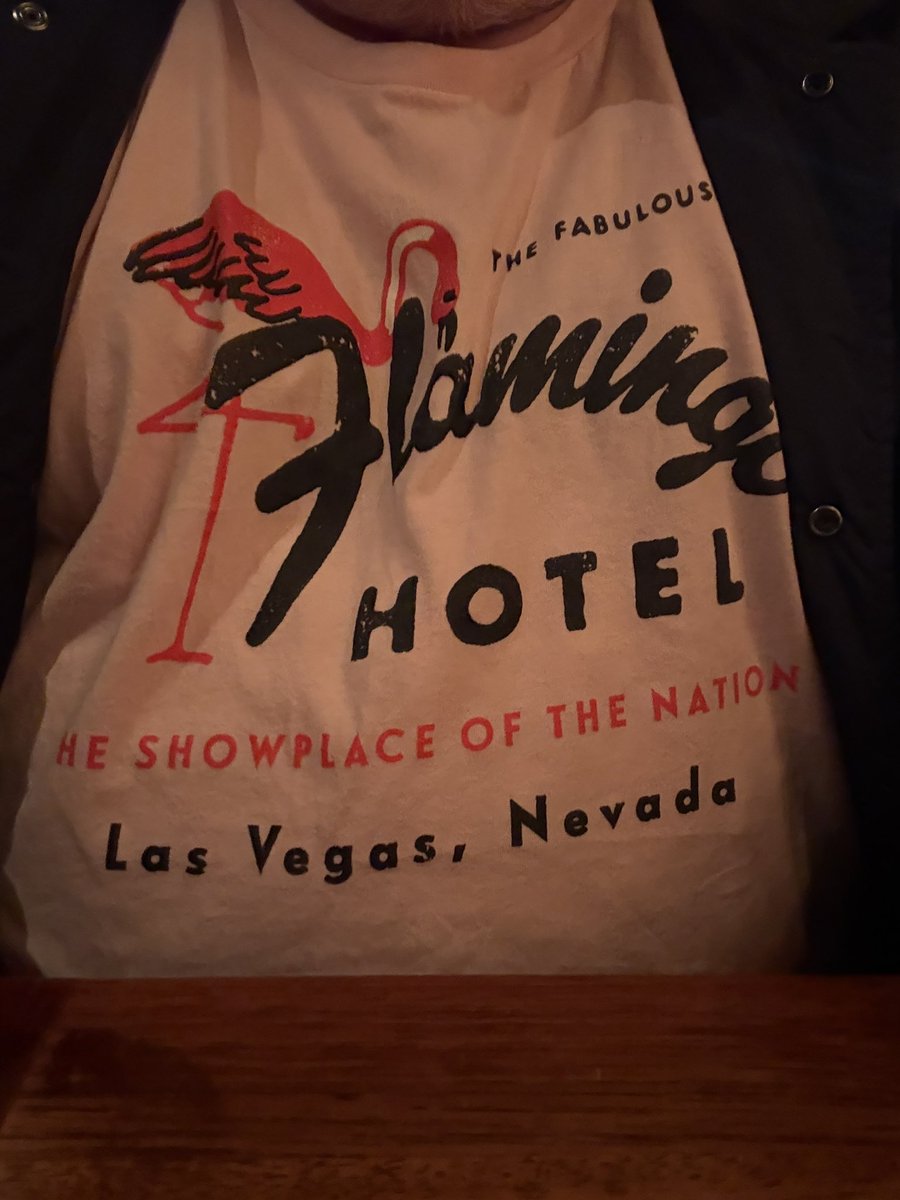BAllen48's tweet photo. Unexpected benefit of wearing this shirt… 1.5 hours hours of old Vegas discussion with someone at the the bar and the tender who, I found out  tonight, her mom has lived in Vegas for 20+ years.  I knew I liked this pub https://t.co/zE38WPBy1S
