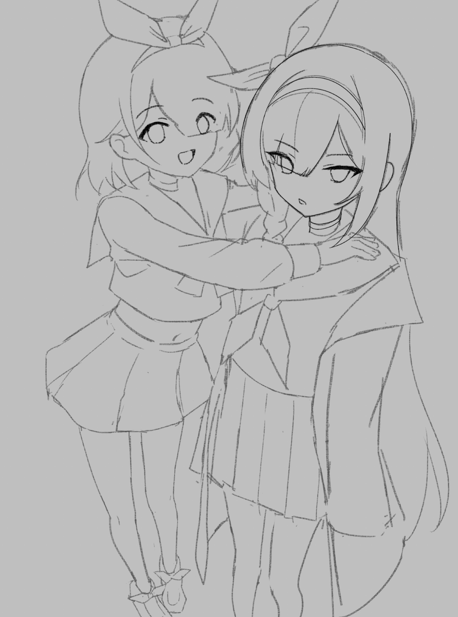 Danraz0rArt's tweet photo. Arona and Plana wip~ livestream @ twitch https://t.co/F4Q0o5M42t