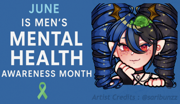 SquibbinBlu's tweet photo. Happy Pride Month everyone🏳️‍🌈.... but also very importantly MEN'S MENTAL HEALTH MONTH!! 💙
Please make sure you tell all the big (or small) handsome men in your life how much they mean to you , sometimes it's good to express how you feel even if it's obvious. 💀💚 https://t.co/RBuVQ3H60j