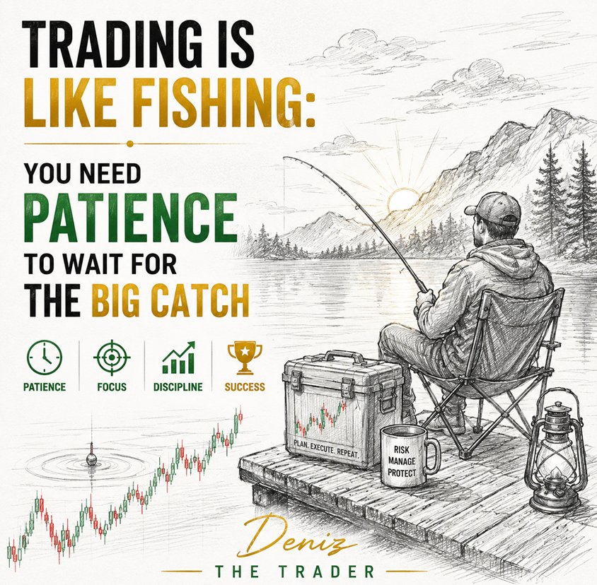 Akshugaba1's tweet photo. Patience Is an Edge
Many traders lose money because they feel the need to be in the market all the time. Professional traders can spend hours waiting for one high-quality setup. Waiting is part of trading, not a break from it. https://t.co/OegXXz4qVp