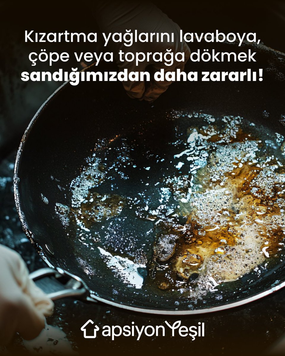 apsiyon's tweet photo. Lavaboya dökülen atık yağın sadece borulara değil, doğaya da zarar verdiğini biliyor muydunuz?​

1 litre atık yağ, 1 milyon litre içme suyunu kullanılamaz hale getirebilir.​

Toprağa karıştığında bitkilerin gelişimini engelleyebilir, kanalizasyon sistemlerinde tıkanıklıklara ve su baskınlarına neden olabilir.​

Çözüm ise oldukça basit: Atık yağları bir kapta biriktirip geri dönüşüme kazandırmak. ♻️​

Bugün, 5 Haziran Dünya Çevre Günü’nde küçük gibi görünen ama etkisi büyük bir adım atalım.​
​
Sürdürülebilir bir geleceğin günlük alışkanlıklarla başladığını unutmayalım. 💚​

Dünya Çevre Günü kutlu olsun! 🌍​

#apsiyonyeşil #dünyaçevregünü #çevregünü #sıfıratık #geridönüşüm #atıkyağ #çevrebilinci #sürdürülebilirlik