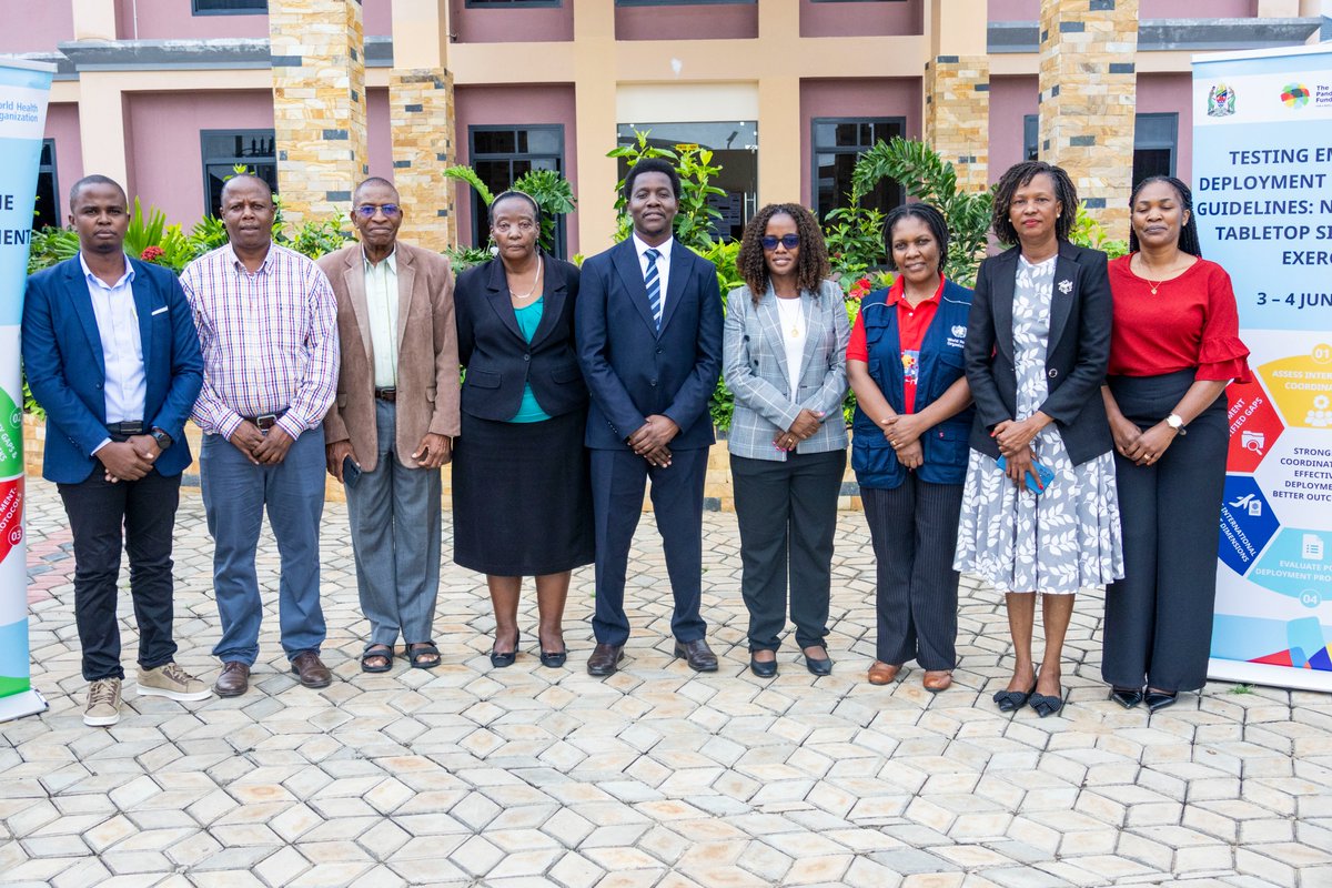 WHO_Tanzania's tweet photo. Strengthening #preparedness  by testing response systems. @wizara_afyatz and WHO, together with stakeholders and partners, conducted a national multisectoral Table-Top Simulation Exercise in Morogoro using an #Ebola Virus Disease scenario to test new responder deployment guidelines and strengthen emergency readiness.   

With thanks to the @Pandemic_Fund for supporting these efforts toward a safer, more resilient Tanzania. #HealthSecurity