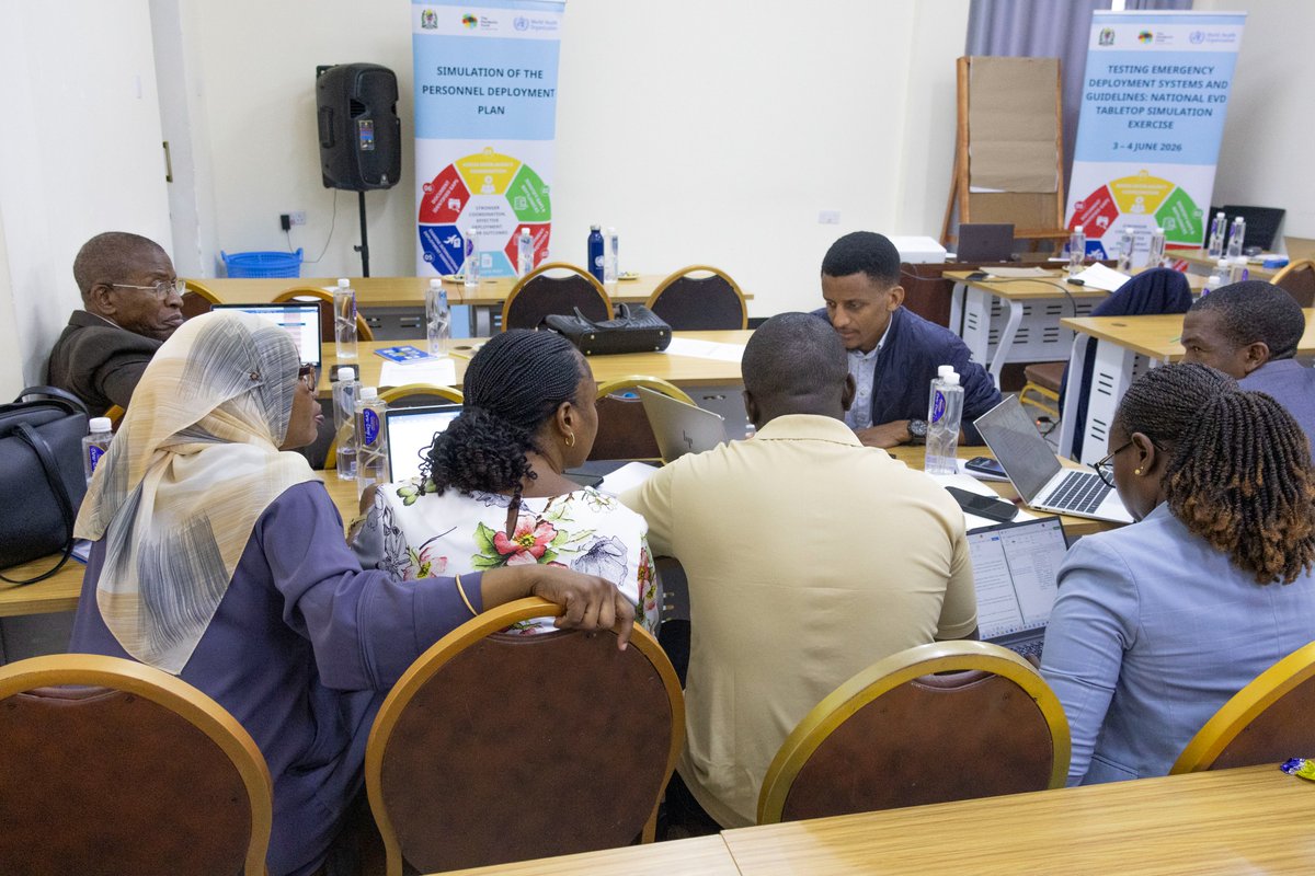 WHO_Tanzania's tweet photo. Strengthening #preparedness  by testing response systems. @wizara_afyatz and WHO, together with stakeholders and partners, conducted a national multisectoral Table-Top Simulation Exercise in Morogoro using an #Ebola Virus Disease scenario to test new responder deployment guidelines and strengthen emergency readiness.   

With thanks to the @Pandemic_Fund for supporting these efforts toward a safer, more resilient Tanzania. #HealthSecurity