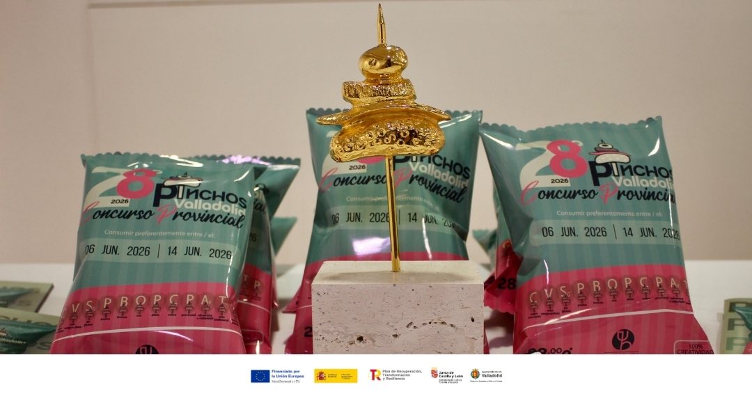 CyLEsVida's tweet photo. La mejor gastronomía en miniatura de Valladolid vuelve con el XXVIII Concurso Provincial de Pinchos 🥣
Del 6 al 14 de junio, 51 establecimientos competirán por alzarse con los máximos galardones del certamen https://t.co/OQh3U6P3wd