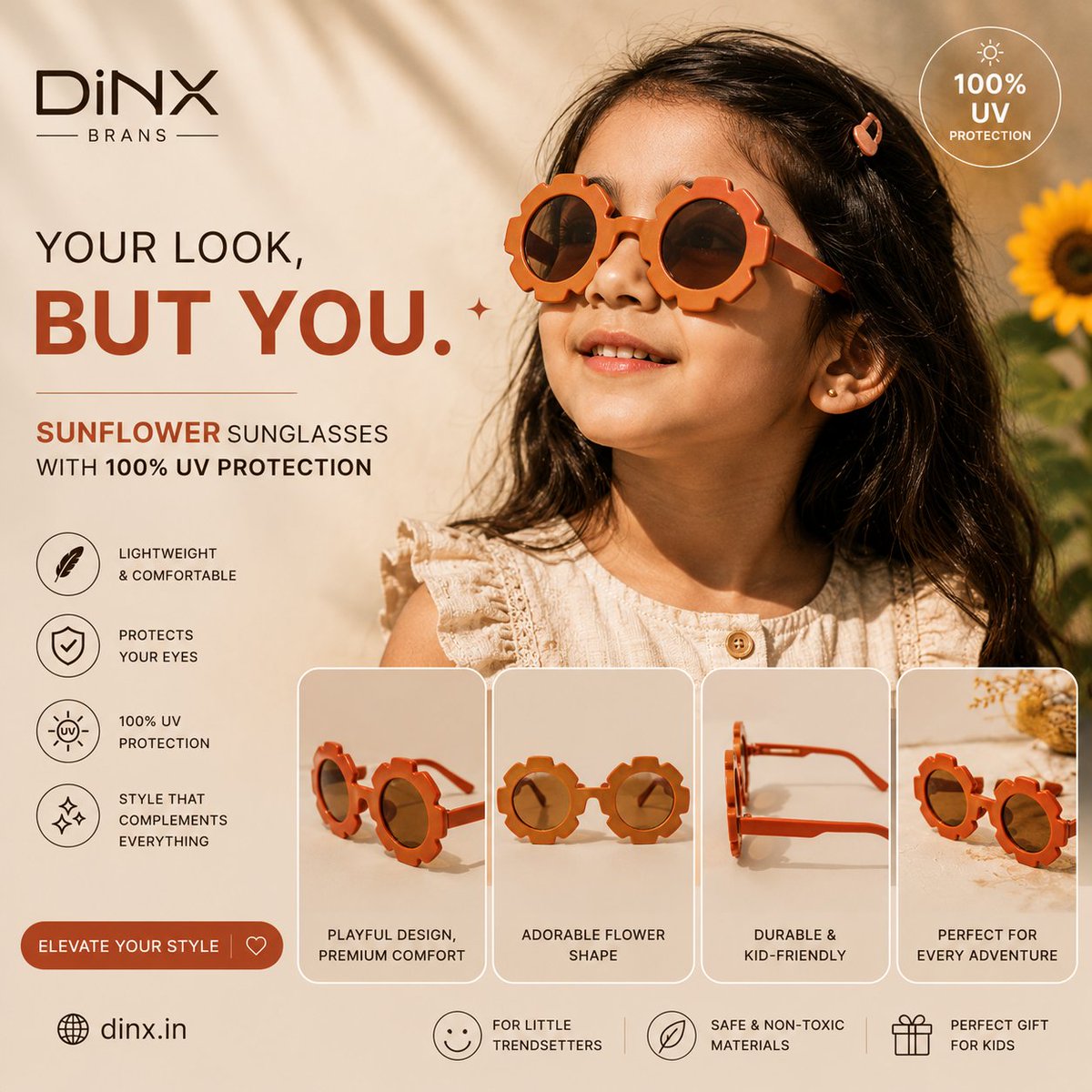 DINX280240's tweet photo. 🌻 Kids Sunflower Sunglasses🌻
  Sunshine se protection aur style dono ek saath!😎✨
  ka look banaye aur bhi cute. 

Shop now: https://t.co/KGd8KJGFZc https://t.co/gxG7OeQEx2