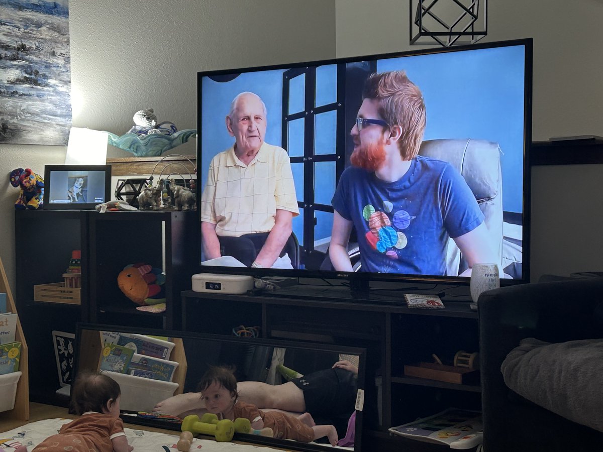 TrevorAllenMD's tweet photo. Aug. 23rd, 2024
- Kaius’ first screen time.

Me: “I miss YGO content, I haven’t watched any in ages.”

Wife: “Well, is there anything that’s wholesome &amp; baby appropriate?"

The only thing that came to mind.

If there’s an afterlife, I bet you had a great conversation last night. https://t.co/QgrawPuSUu
