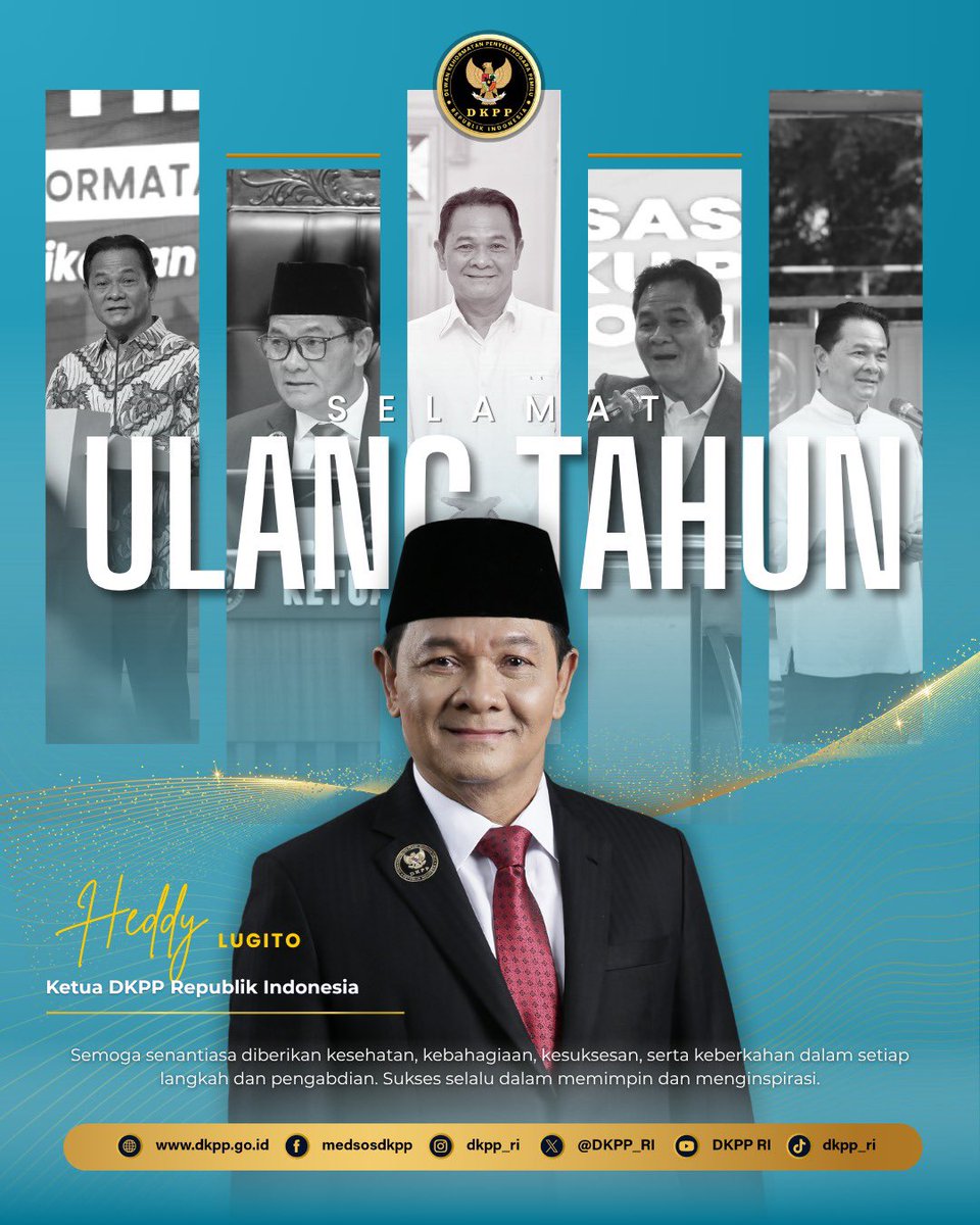DKPP_RI's tweet photo. Halo, #SobatEtika

Selamat Ulang Tahun Bapak Heddy Lugito

Semoga senantiasa diberikan kesehatan, kebahagiaan, kekuatan, dan keberkahan dalam setiap langkah pengabdian. 

Semoga semakin sukses dalam mengemban amanah dan terus membawa DKPP menjadi lembaga yang profesional berintegritas dan terpercaya. 

#DKPPRI
#KenaliDKPP