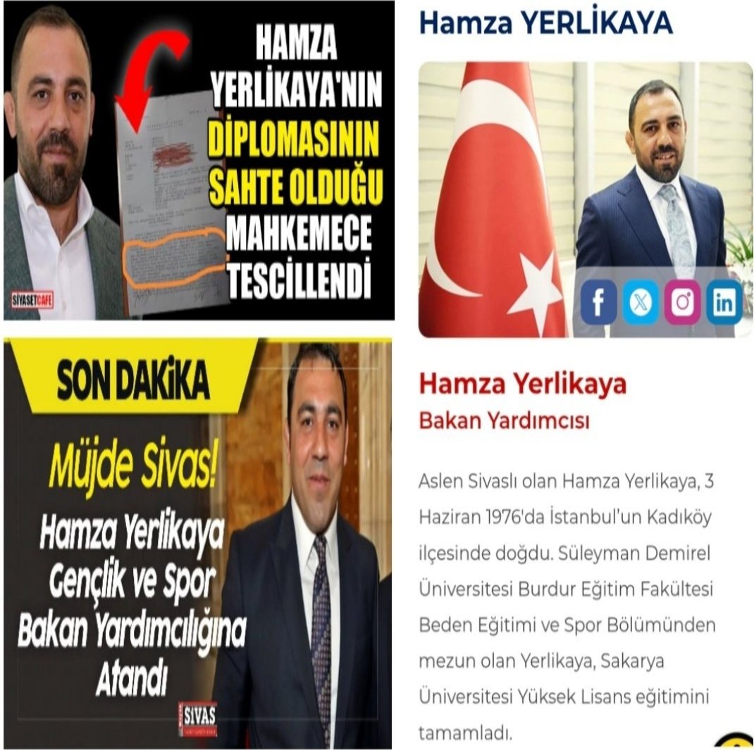 Mutercim0653's tweet photo. @mehbaykan Adı Hamza 

Diplomasının sahte olduğu mahkemece tescil edildikten sonra 
Takke takıp Ayasofya'da Kur'an-ı Kerim okuyan liderin tarafından Gençlik ve Spor Bakanı Yardımcısı yapıldı https://t.co/sO9NGHISH3
