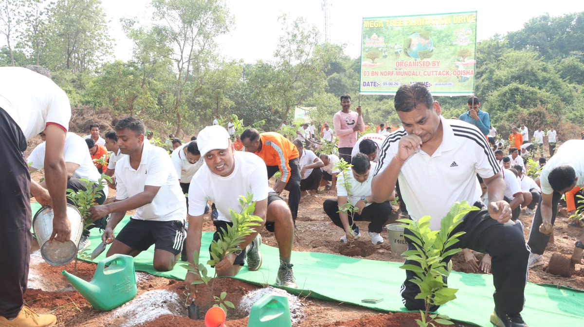 03NDRF's tweet photo. 🌱 World Environment Day 2026 was celebrated with great enthusiasm at 03 BN under the theme "Inspired by Nature. For Climate. For Our Future." 
@CuttackDM 
@HMOIndia https://t.co/IXkfCXNwc4
