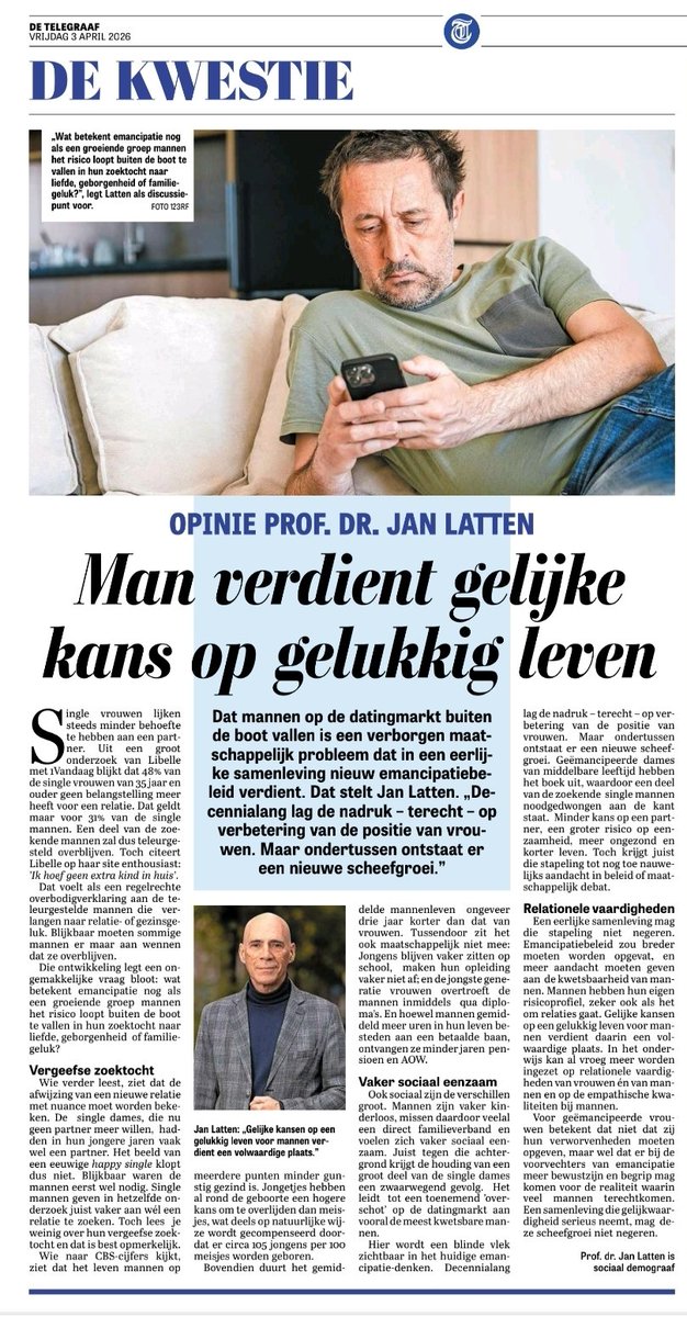 JanLatten's tweet photo. @SpaceKwest Het gaat in de media nu  vaak over vrouwen die zeggen geen man meer nodig te hebben..daarom is het artikel in Le Figaro inderdaad te zien als gedurfd https://t.co/g6ZCxdbyZE