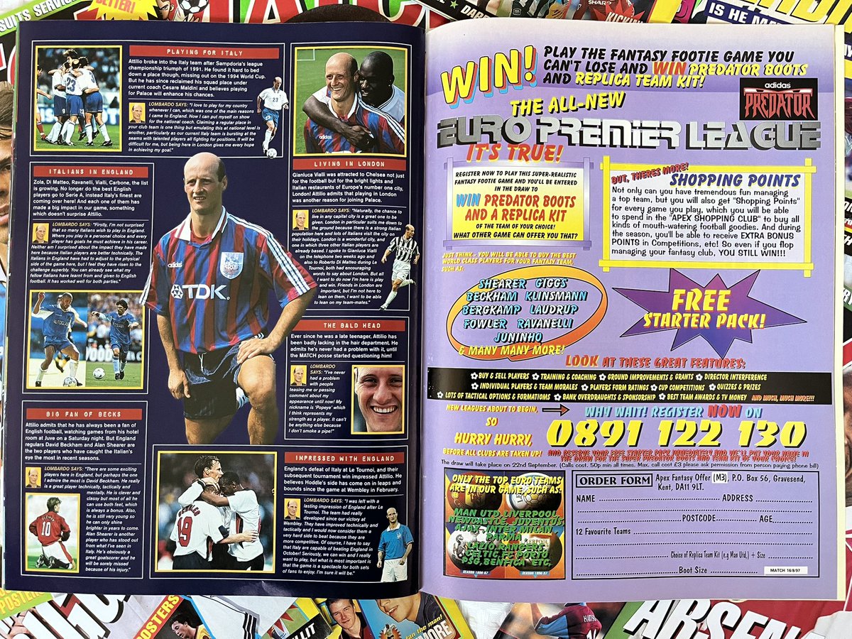 MMoftheD's tweet photo. “My nickname is ‘Popeye’ which I think represents my strength as a player. It can’t be anything else because I don’t smoke a pipe!”

Attilio Lombardo arrived at Palace as a 31-yr-old (honest) desperate to impress, and determined to settle into life in “Europe’s number one city”. https://t.co/J5SUxfoj52