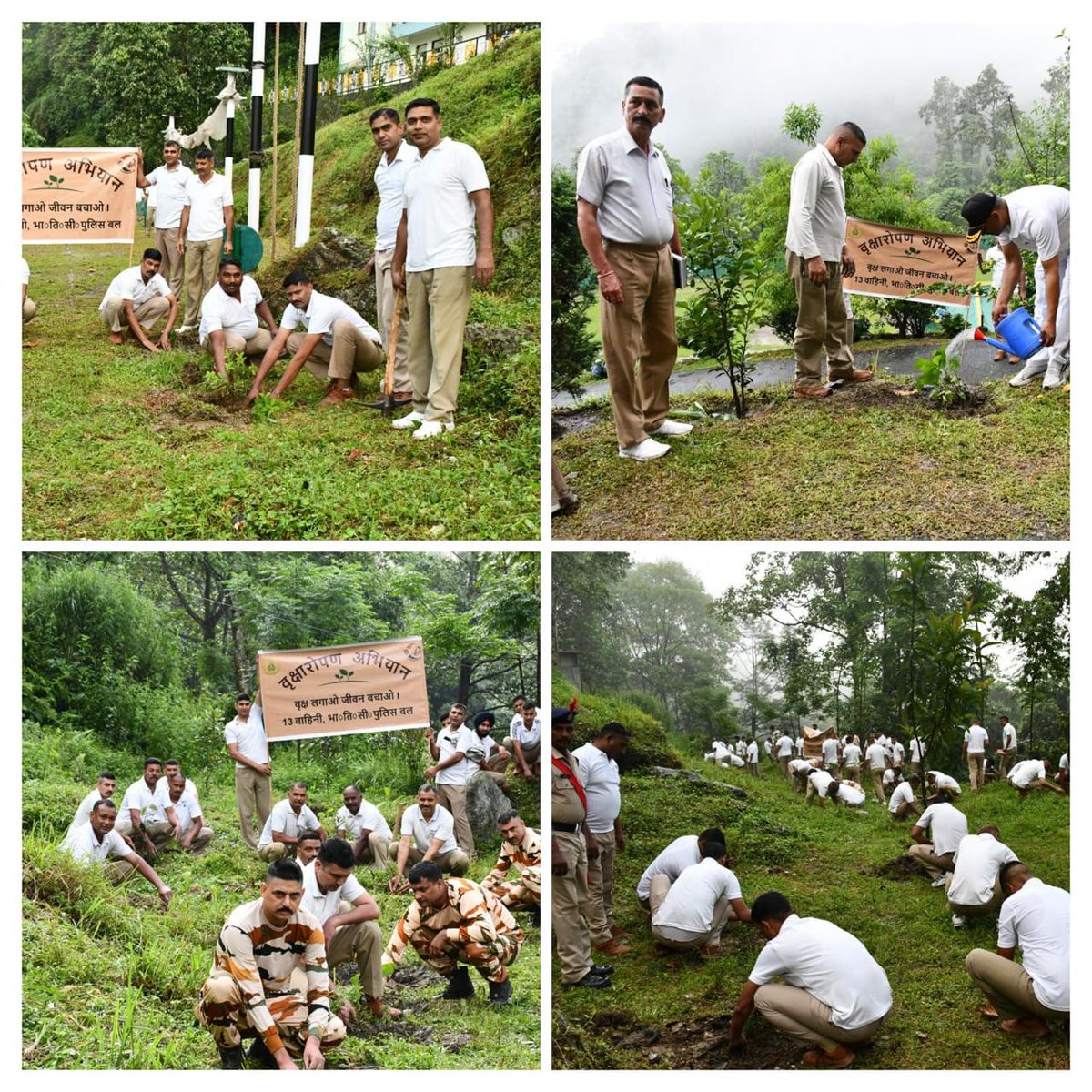 ITBP_official's tweet photo. पेड़ हैं तो हम हैं! 🌳

#विश्वपर्यावरणदिवस पर 13 वाहिनी #ITBP, लिंगडम बस्ती (सिक्किम) द्वारा पौधारोपण अभियान चलाया गया। इस दौरान वाहिनी परिसर एवं निकटवर्ती गांवों में लगभग 600 पौधे लगाए गए तथा स्थानीय लोगों को पर्यावरण संरक्षण और वृक्षों के महत्व के प्रति जागरूक किया गया। https://t.co/tPnF3p2XCo