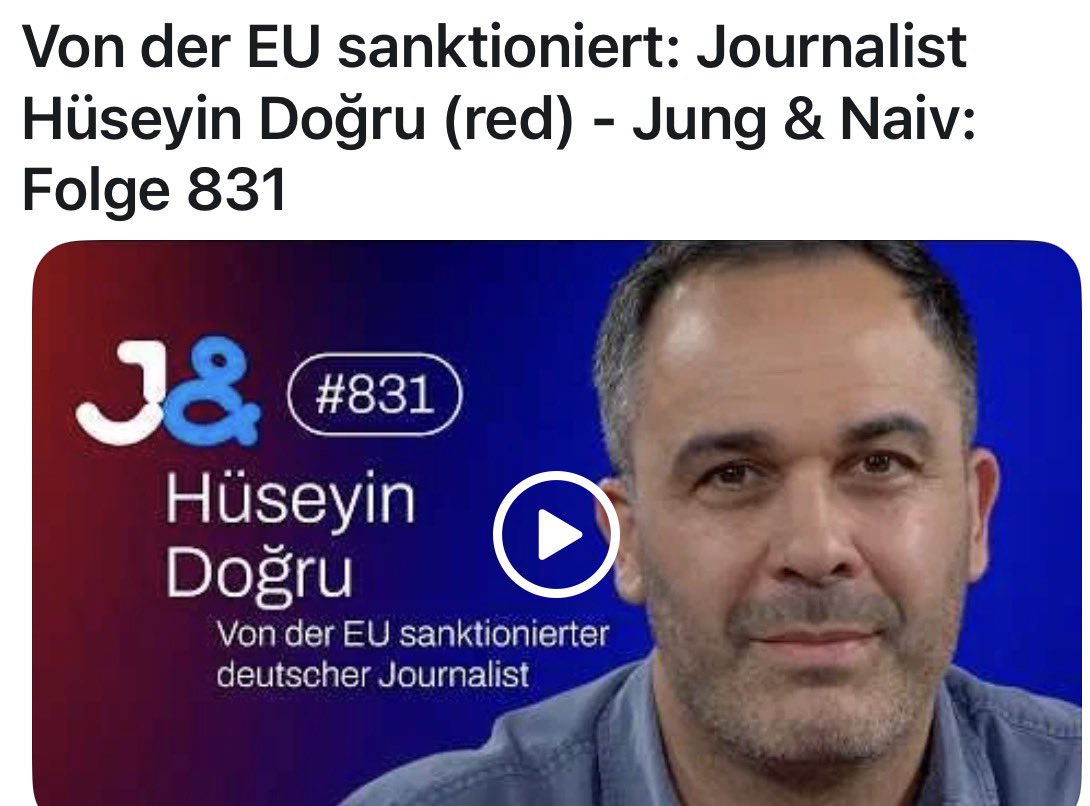 Faktencheck2030's tweet photo. Richtig! Russlandverherrlichern und ihren Familien droht Obdachlosigkeit ! 🇷🇺
Hüseyin Doğru, ein deutscher Journalist aus Berlin, wurde im Mai 2025 von der EU auf eine Sanktionsliste gesetzt, obwohl er weder angeklagt noch verurteilt wurde. In der BRD wurden daraufhin seine Bankkonten eingefroren, später sogar die Konten seiner Ehefrau und Mutter, obwohl diese nicht auf der Sanktionsliste stehen. Gerichte in Deutschland bestätigten die Kontosperrungen. Die Familie steht laut mehreren Berichten vor Obdachlosigkeit.🎉🥳🎊🍾
#RussiaIsATerroristState 
#NoAFD