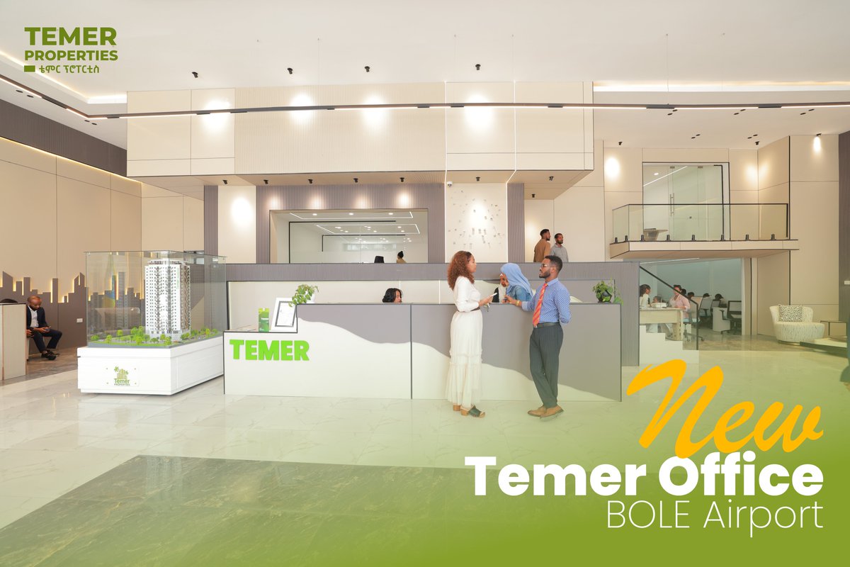TemerProperties's tweet photo. Now Open at Bole Airport!

Temer Properties is proud to announce the opening of its 5th branch and second location in Bole. Visit our new sales office to explore our latest residential projects and take advantage of exclusive limited-time offers.

📞 Call now: 6033

TEMER PROPERTIES
Create | Construct | Deliver

#TemerProperties #Temerrealestate #BoleAirport #NewBranchOpening #DreamHome #HomeOwnership  #EthiopianRealEstate #Ethiopia #AddisAbabaRealEstate
