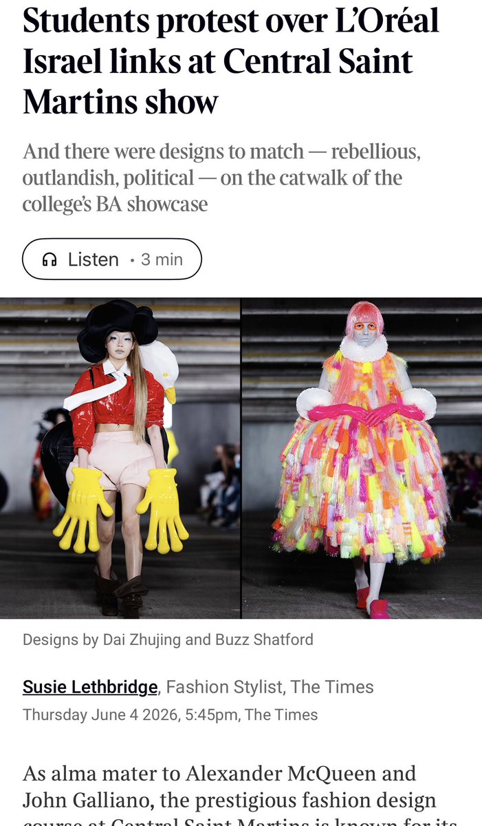 jameswoudhuysen's tweet photo. Back in the 1980s, I used to run postgraduate studies at what was then the Central School of Art &amp; Design.

This is what it has now become. "Rebellious spirit"? No – ESTABLISHMENT ANTISEMITISM.

Shame on CSM! https://t.co/ncl3BOvspg https://t.co/VFj6cstH9V