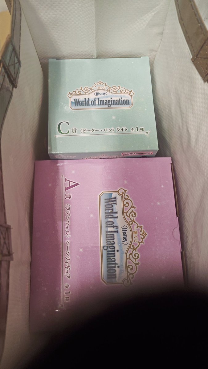 run_run_desu's tweet photo. ディズニーの１番くじは、SP賞のポスターを狙ってましたが……
A賞のラプンツェルとC賞のピーターパンが当たりました……🥲
SP出るまで引くか悩む…… https://t.co/1SisgRwXy4