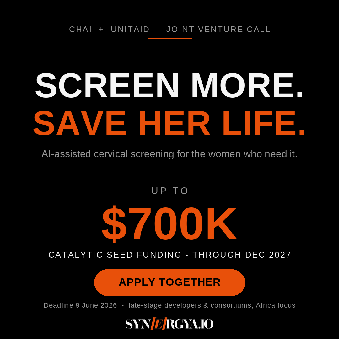 synergya_io's tweet photo. 🚨Founders: $700K from CHAI + Unitaid for AI-assisted cervical screening in Africa. You can't win it alone, almost no one can. Bring your piece. We build the consortium that wins. 
ttps://www.linkedin.com/feed/update/urn:li:activity:7468545679431491584  #Funding https://t.co/pZWzzTnuXS