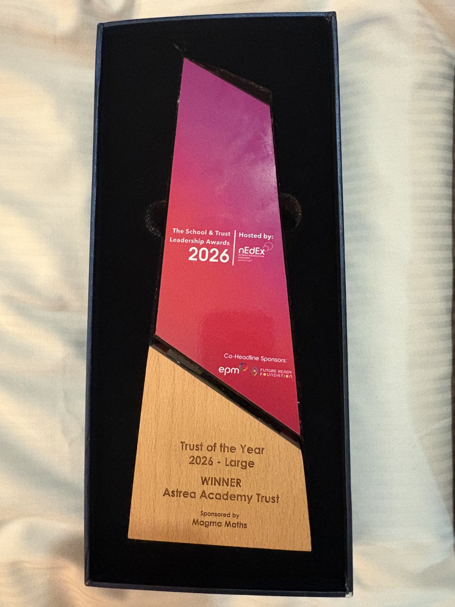 astreaacademies's tweet photo. We’re incredibly proud to share that the trust has won two awards at the 2026 nEdEx School &amp; Trust Leadership Awards! 🎉

🏆 Most Improved Trust of the Year
🏆 Trust of the Year 2026 - Large

A huge congratulations goes to Hexthorpe Primary Academy, who were also finalists! https://t.co/NVRxq1goLR
