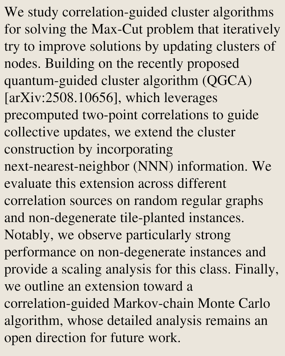 QuantumPapers's tweet photo. Revisiting the Quantum-Guided Cluster Algorithm: Improvements and Numerical Experiments

Peter J. Eder, Sarah Braun
https://t.co/FG3iOz23n9 [𝚚𝚞𝚊𝚗𝚝-𝚙𝚑] https://t.co/M7fBSgyr03