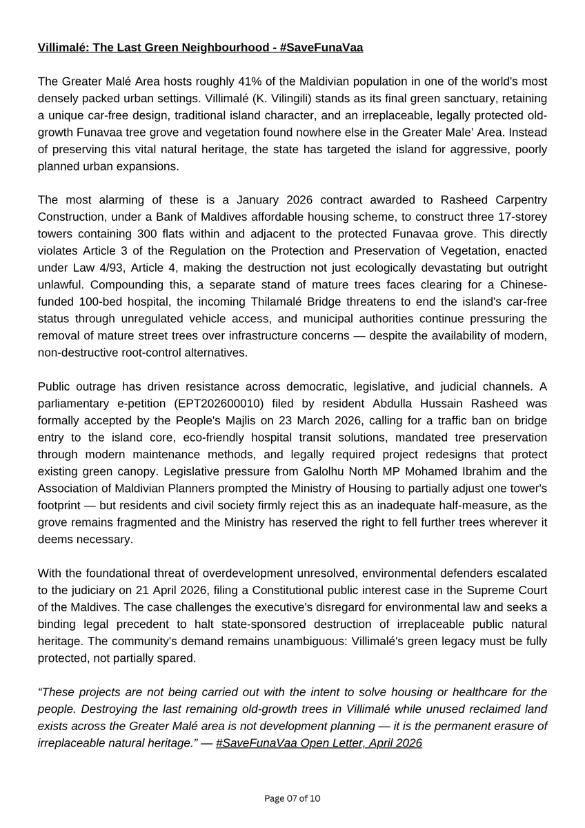 TransparencyMV's tweet photo. Our coral reefs, mangroves, marine ecosystems, and protected islands are being stripped of legal protection. The abolishment of the EPA, the reopening of the shark fishery, and the legalization of destruction in protected areas are deeply alarming. https://t.co/3NukScqice