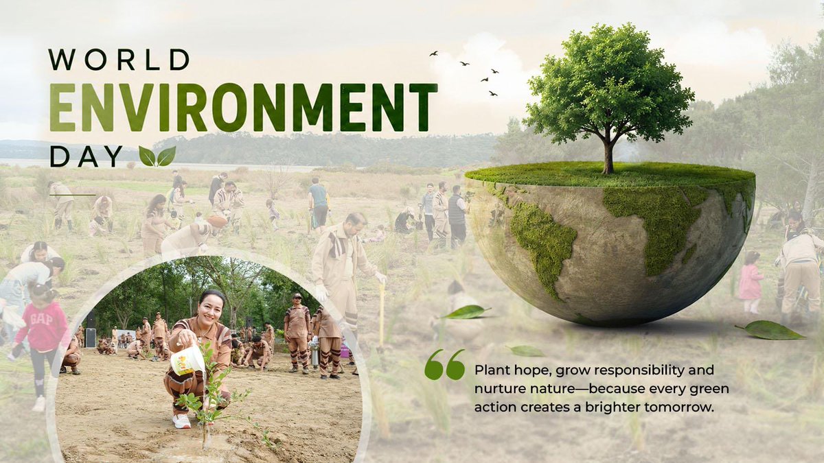 insan_honey's tweet photo. There have been enough warnings and signals—our environment is crying for help.
Let's pledge to play our part in protecting the environment and saving our future. Wishing everyone a purposeful World Environment Day. https://t.co/ZmFaC8f82Q