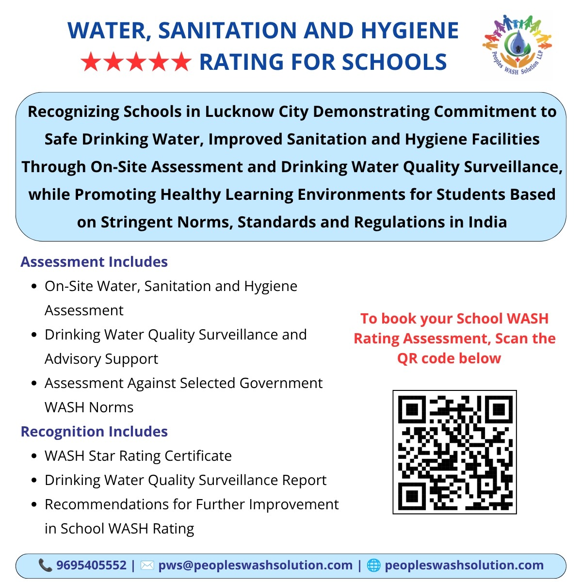 PeoplesWASH's tweet photo. On World Environment Day 2026, PWS is happy to open its one more service model in WASH namely *Water, Sanitation and Hygiene Rating Services for School* for schools in Lucknow rural and urban areas. #NowforClimate #HappyWorldEnvironmentDay2026 https://t.co/DpPpvhsWSA