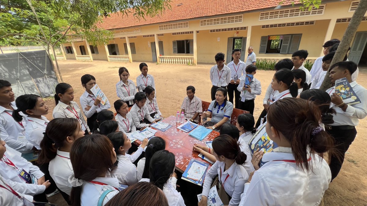 KRTribunal's tweet photo. On June 5, 2026, a total of 848 students, including 498 females, from Hun Sen Phnom Santuk High School actively participated in an outreach program conducted by the ECCC Mobile Resource Center, which arrived at their school. The program aimed to enhance students’ understanding of Khmer Rouge history and the judicial process of the ECCC in seeking justice for victims.

During the program, students engaged in presentations, group discussions, Q&A sessions, and watched documentary videos related to key cases and significant verdicts against Khmer Rouge leaders. This participation not only strengthened their knowledge of law and history but also encouraged youth to appreciate the values of peace, human rights, and the importance of preventing such atrocities from happening again.

Through this outreach activity, the ECCC continues its mission to pass on knowledge to younger generations, ensuring that history is not forgotten and that justice is respected and preserved in Cambodian society.

#ECCC #KhmerRougeTrials #JusticeForCambodia #CambodianHistory