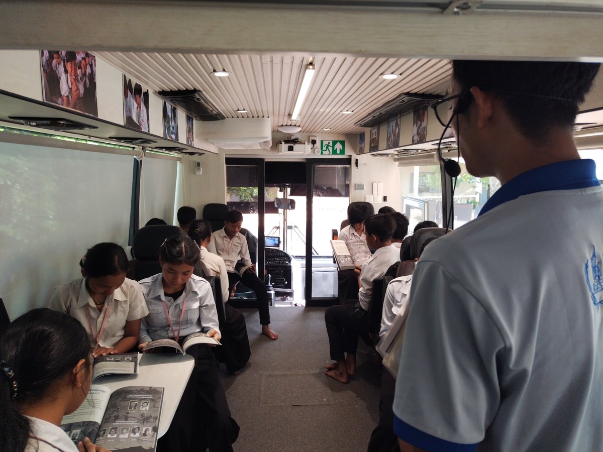 KRTribunal's tweet photo. On June 5, 2026, a total of 848 students, including 498 females, from Hun Sen Phnom Santuk High School actively participated in an outreach program conducted by the ECCC Mobile Resource Center, which arrived at their school. The program aimed to enhance students’ understanding of Khmer Rouge history and the judicial process of the ECCC in seeking justice for victims.

During the program, students engaged in presentations, group discussions, Q&A sessions, and watched documentary videos related to key cases and significant verdicts against Khmer Rouge leaders. This participation not only strengthened their knowledge of law and history but also encouraged youth to appreciate the values of peace, human rights, and the importance of preventing such atrocities from happening again.

Through this outreach activity, the ECCC continues its mission to pass on knowledge to younger generations, ensuring that history is not forgotten and that justice is respected and preserved in Cambodian society.

#ECCC #KhmerRougeTrials #JusticeForCambodia #CambodianHistory