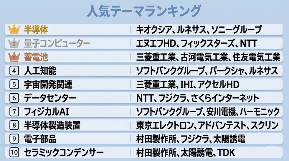 ir_with's tweet photo. ◆◇人気株式テーマランキング🏆◇◆

「サーバー冷却」が14位にランクイン🔍
AIデータセンターの電力抑制へ、水冷式で日本企業に脚光！

AI普及による電力消費が課題となる中、高効率な「水冷式」が注目。富士電機など優れた水冷技術を持つ関連銘柄へ、今後の息の長い物色期待から関心が集中📈 https://t.co/90CGJrNo1X