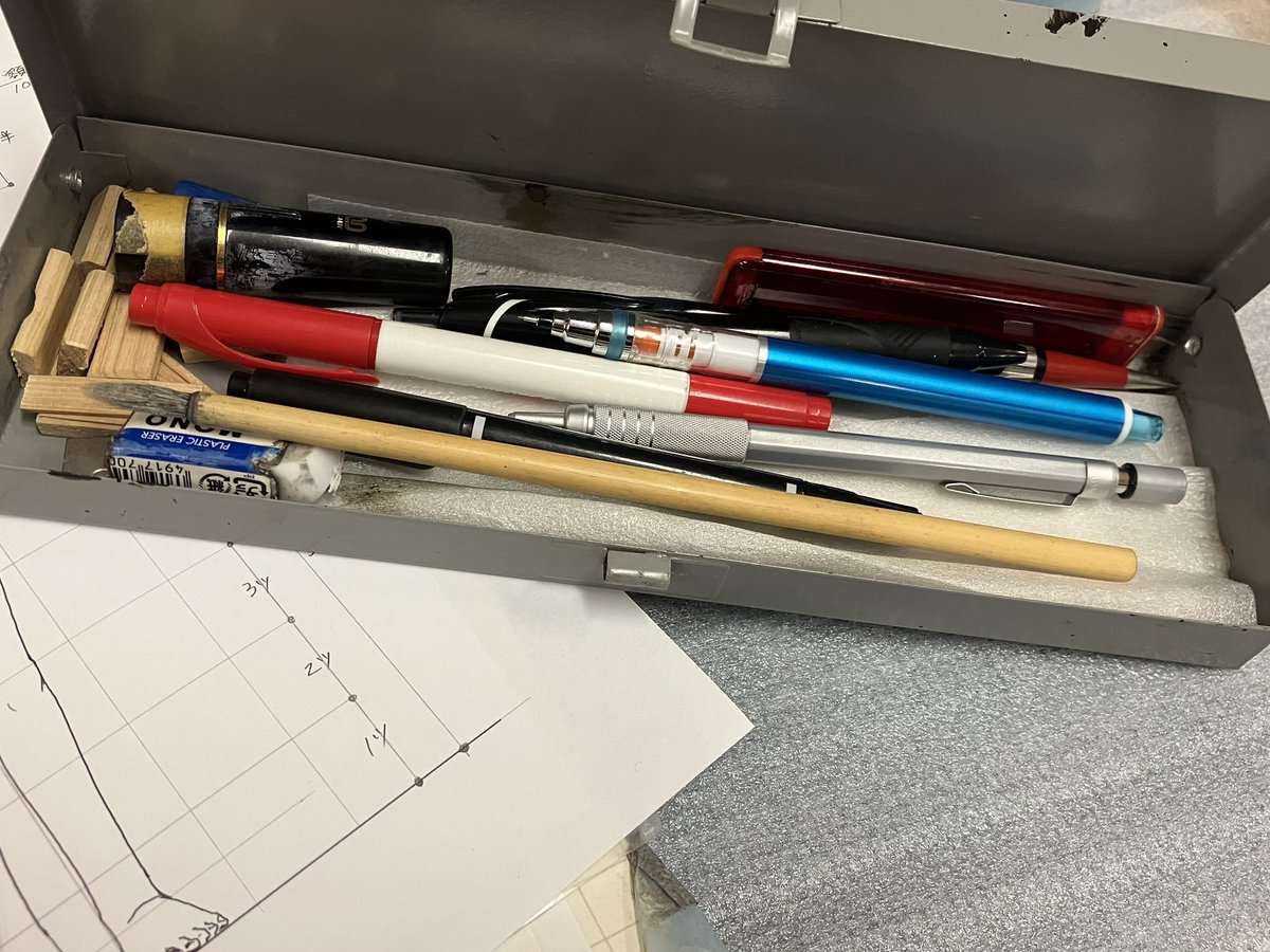 __6ho's tweet photo. これは筆箱と呼ぶために筆が一本入れてある筆箱 https://t.co/7mArOJoAp0