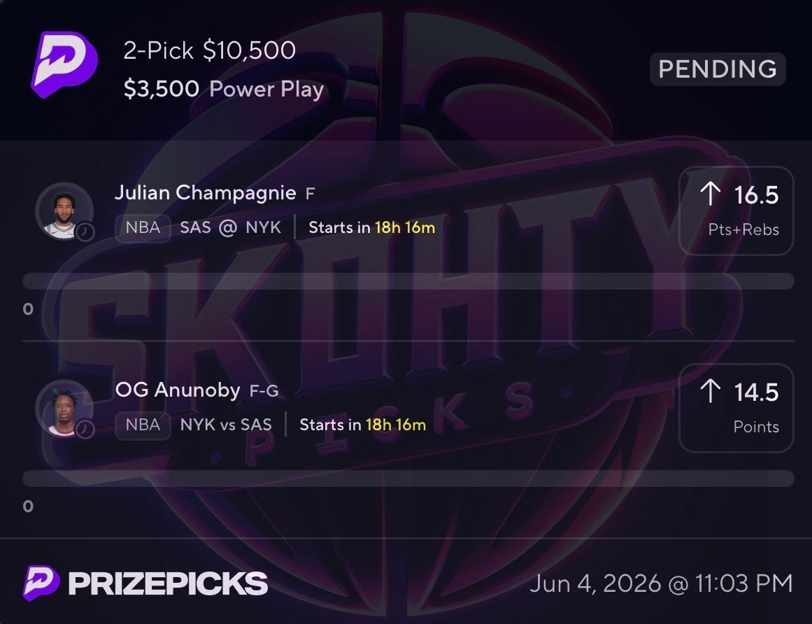SkohtyDFS's tweet photo. NBA 🏀 2 MAN LOCK🔒💰if this parlay cashes I will cashapp one person that likes this tweet $200. Must like to enter good luck 🚀 ❤️ if tailing ! 

#PrizePicks ⬇️⬇️  #NBA https://t.co/HGVQSNVliO